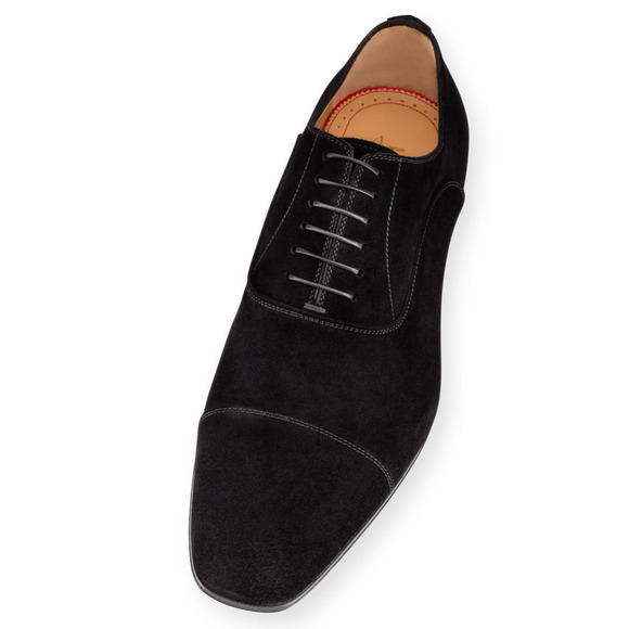 Christian Louboutin Greggo Flat Black Suede Lace Up Oxford Dress Loafer 40 7 main image 4